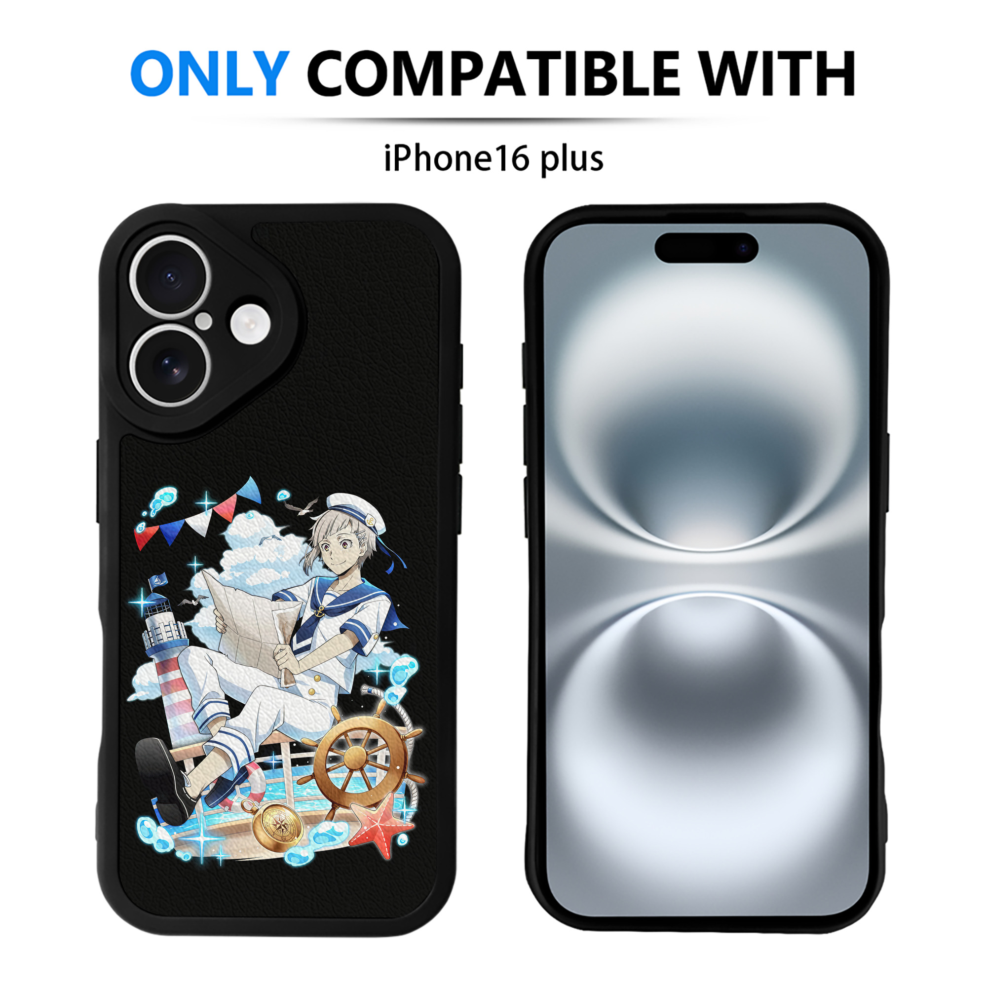 （画像用） 文豪ストレイドッグス Bungo Stray Dogs 【iPhone 16シリーズ対応】シリコンスマホケース（レザー調） 材質：シリコン